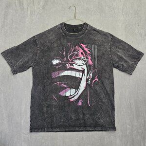 One Piece Anime  Donquixote Doflamingo Black Graphic T-shirt XL A5-26